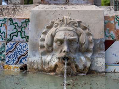 abbellita un mascherone e da maioliche colorate